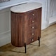 image 5 of Ruby Mango Wood Wide Chest of Drawers With Marble Top & Metal Legs