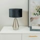 image 2 of ValueLights Jax Silver Metal Touch Dimmer Table Lamp with Black Velvet Shade