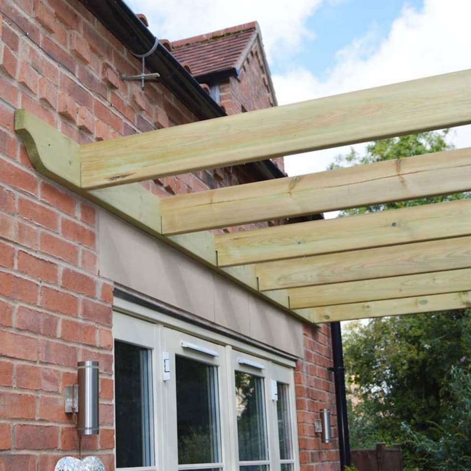 image 1 of Wall Mounted Premium Pergola - Wood - L240 x W420 x H270 cm - Light Green