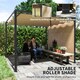 image 2 of Outsunny 3 x 3(m) Pergola with Retractable Roof & Roller Shade, Khaki