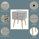 image 2 of Options Scandia 2 Drawer Nightstand - Stylish Two Tone Bedside Table for Small Spaces | Grey | Grey | 1