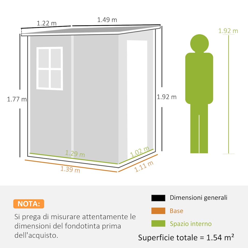image 1 of Outsunny Lean to Garden Shed 4'x5' Plastic Tool Storage House w/ Lockable Door | Grey