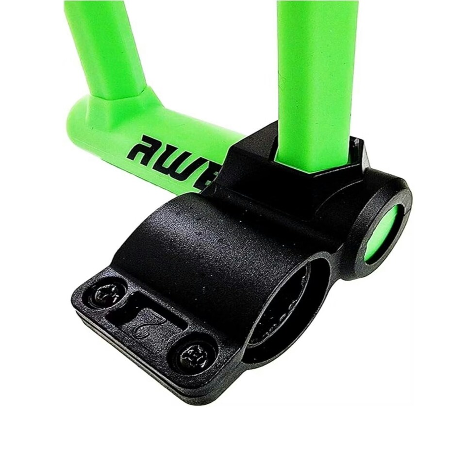 image 1 of AWE Silicone Hardened Steel 130mm x 210mm Bike Shackle U Lock with Keys Green