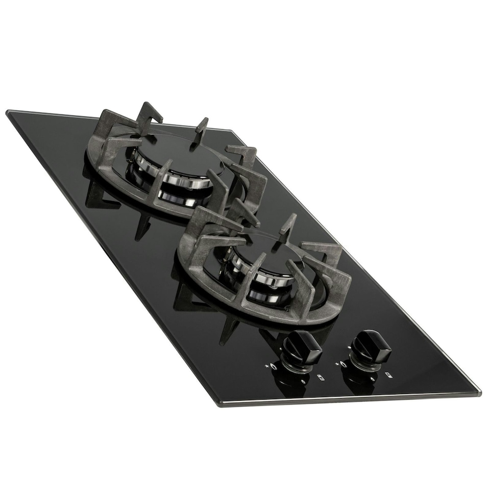 image 1 of SIA BGH30BL 30cm Black Gas On Glass Domino Hob