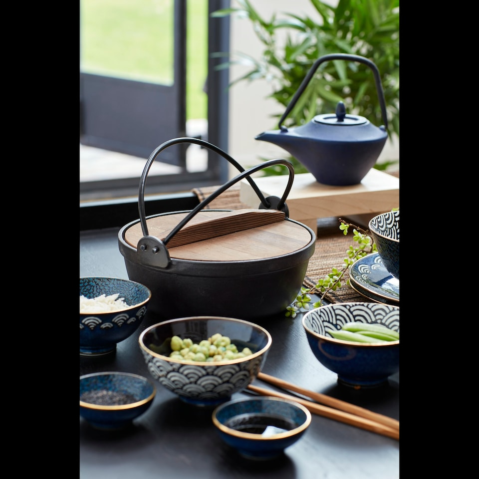 image 1 of Mikasa Satori Porcelain Miso Serve Bowls 11.5cm Blue