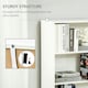 image 4 of HOMCOM 2 Door 4 Shelves Bookcase Wooden Storage Cabinet Display Unit White Oak