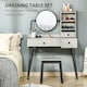 image 4 of HOMCOM Dressing Table Set with 3 Drawers, Storage shelves and Stool, Grey