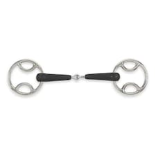 Equirubber Equikind+ Jointed Horse Bevel Bit - Silver/Black - 5in