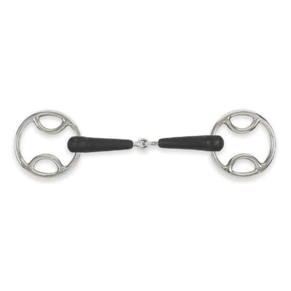 Equirubber Equikind+ Jointed Horse Bevel Bit - Silver/Black - 5in