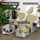 image 6 of Outsunny Recliner Rattan Sun Lounger w/ Storage Tea Table & Footstools, Beige