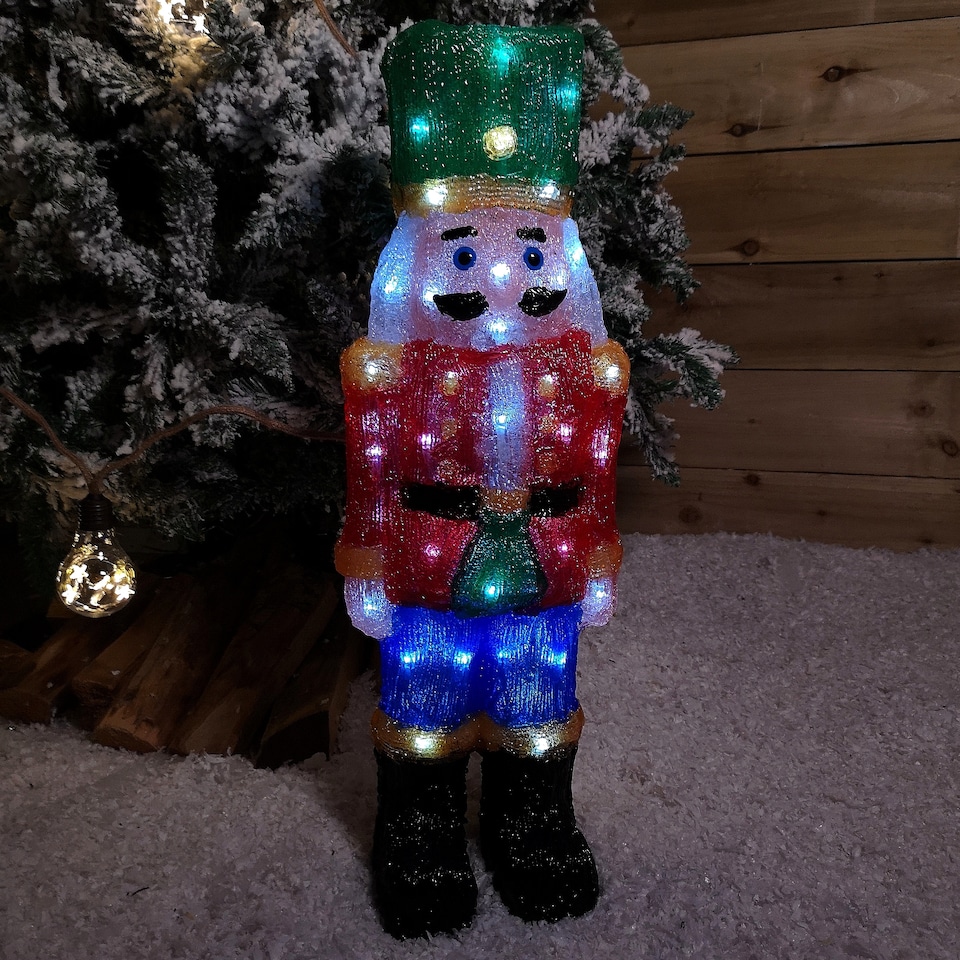 image 1 of 40cm Christmas Stocking Hanging Decoration in 3D Santa Design