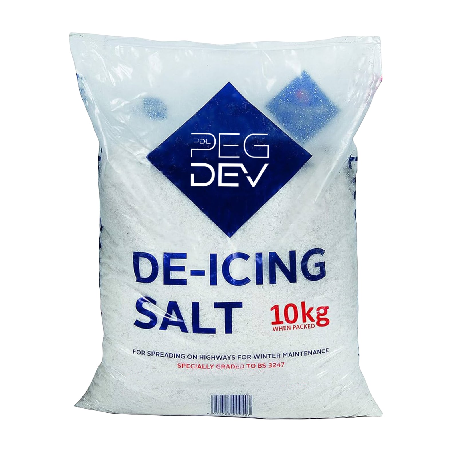 Pegdev 30kg Premium White De-Icing Rock Salt Winter Ice Melting Easy Lifting 10kg Bags