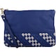 image 1 of Soft Leather Clutch Bag / Pouch with Wrist Strap and Diamond Design Blue | Blue