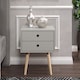 image 3 of Options Scandia 2 Drawer Nightstand - Stylish Two Tone Bedside Table for Small Spaces | Grey | Grey | 1