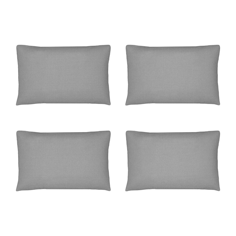 image 1 of Covers&All Sunbrella Rectangle Throw Pillows Pack Of 4, Rectangle 12 x 20, Canvas Granite