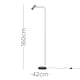 image 3 of ValueLights Modern Cool Grey And Black GU10 Angled Floor Lamp With Black Marble Base