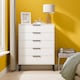 image 2 of Menai 5 Drawer Chest of Drawers in White Matt (Ready Assembled) | White | White Matt