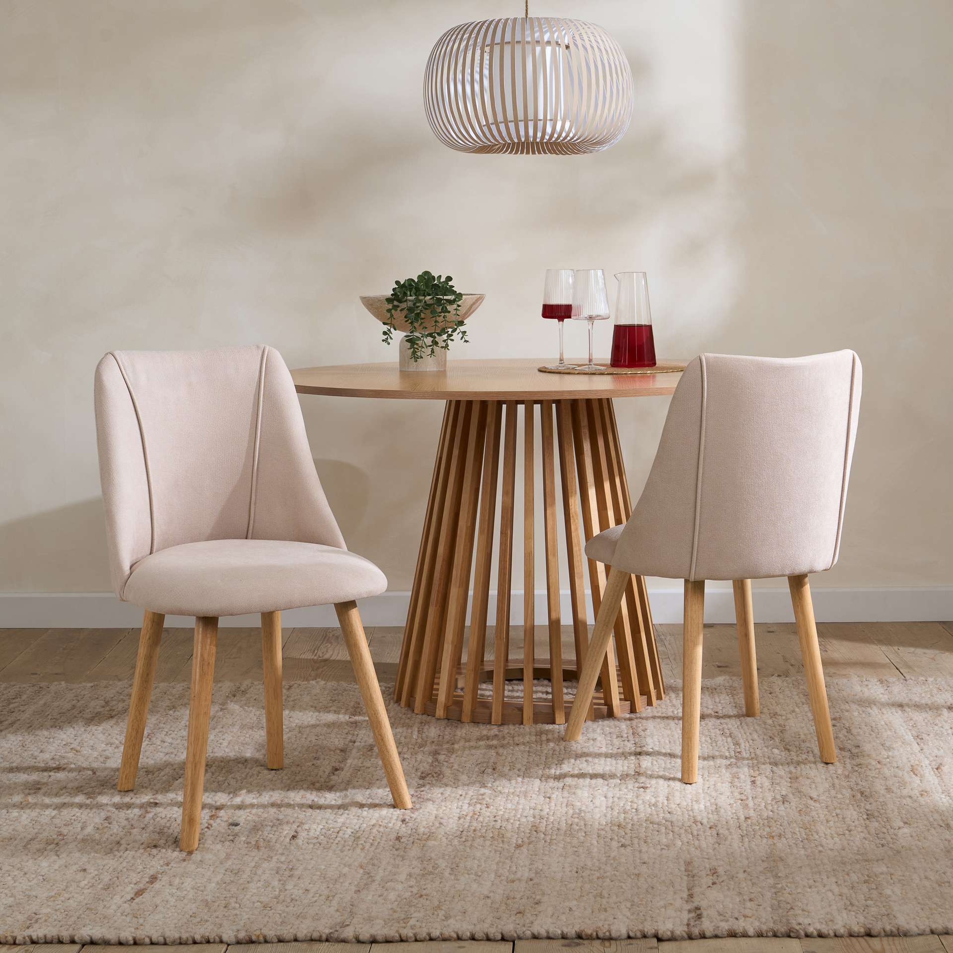 Birlea Kylo Pair of Fabric Dining Chairs Beige
