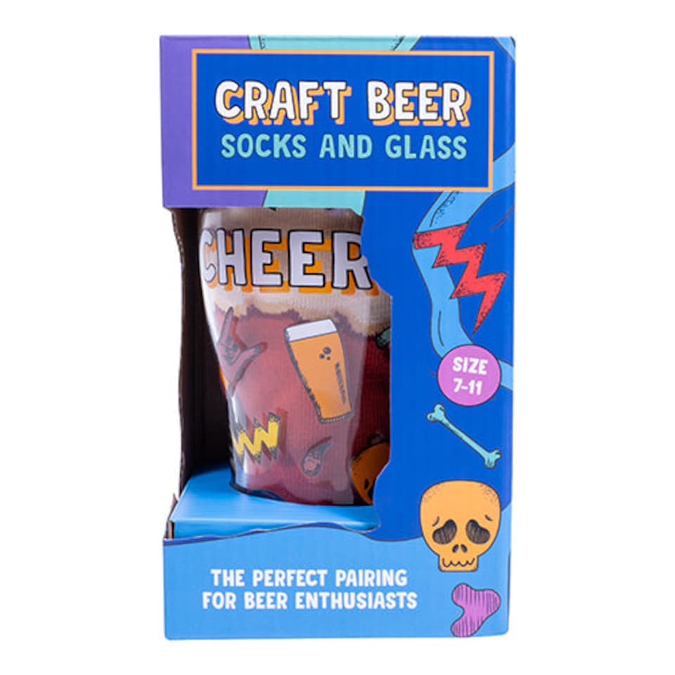 image 1 of Craft Beer Socks & Glass Set