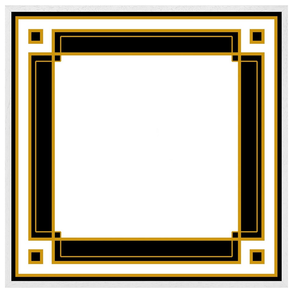 image 1 of Art deco black & gold (Picture Frame) White | XL