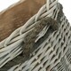 image 4 of Set of 3 Wicker Grey Wash Round Hessian Lined Log Basket