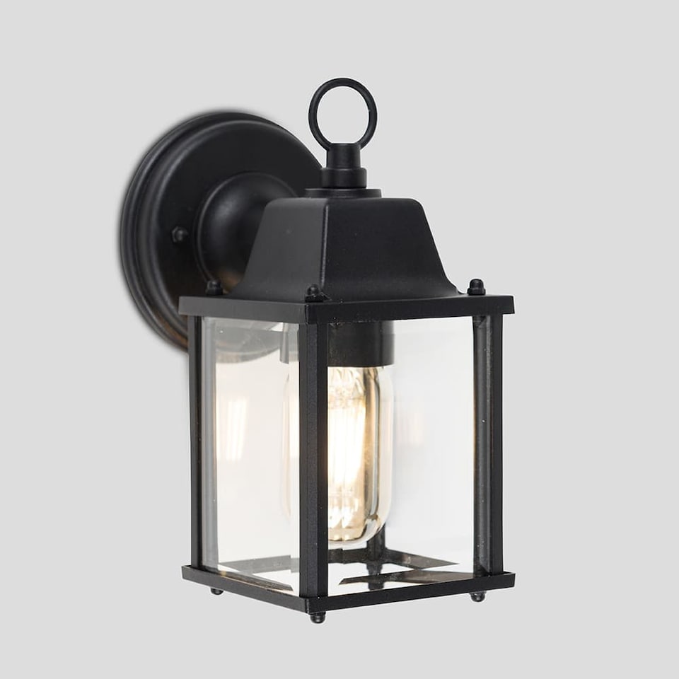 image 1 of ValueLights Black Allgreave Outdoor Wall Lantern and Warm White Bulb