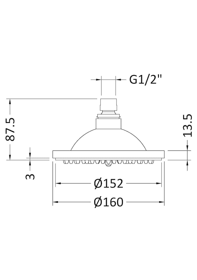 image 1 of Rose Round Easyclean Shower Head Chrome 152mm