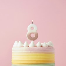 Rose Gold Ombre Number '8' Celebration Candle