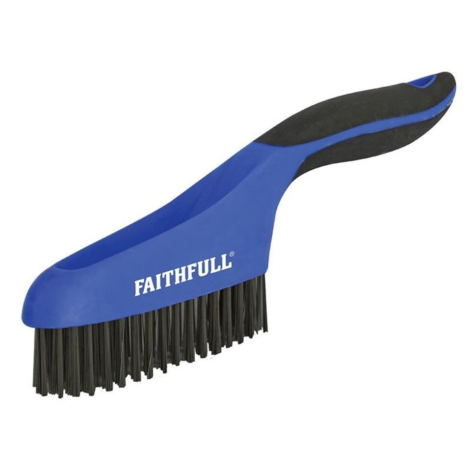 Faithfull Soft Grip Scratch Brush - Multi Colour - Steel