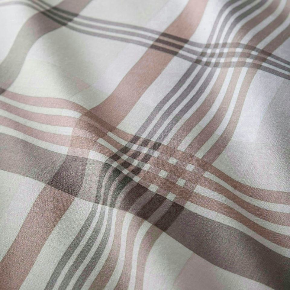 image 1 of Portfolio Home Prague Checkered Bedding Duvet Cover Set | Cream | Double