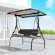image 3 of Outsunny 3 Seater Garden Swing Seat Bed, Convertible Swing Chair Black | Black