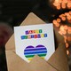 image 3 of Lovely Zizi Rainbow Stripes Love Heart Non Binary Birthday Card