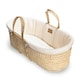 image 4 of Clair de Lune Organic Palm Moses Basket With Rocking Stand - Cream