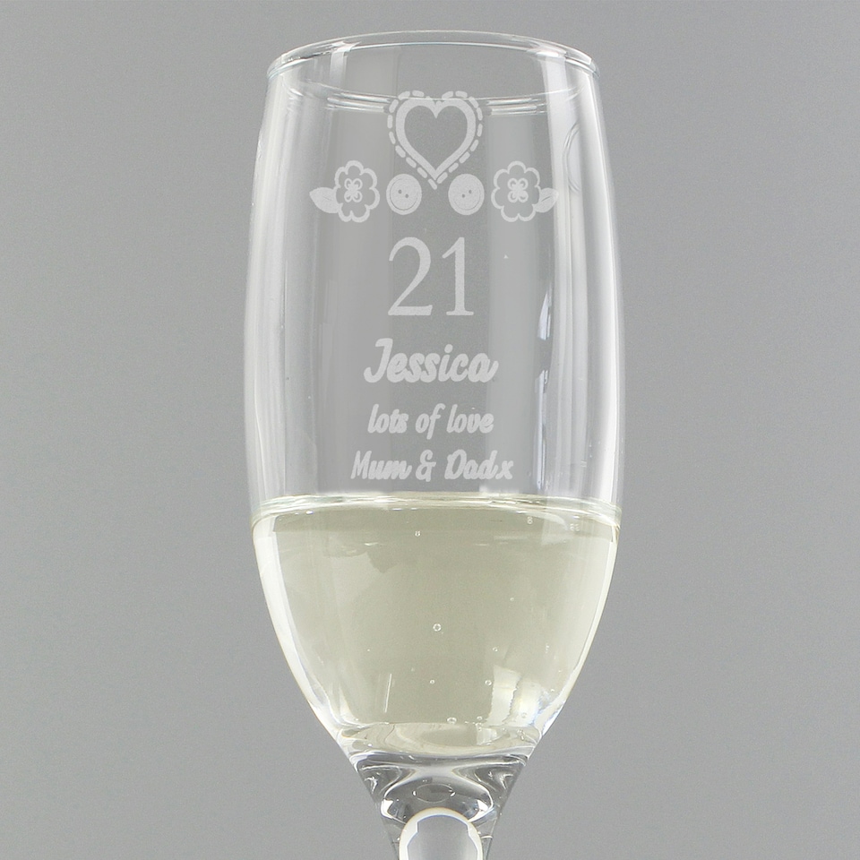 image 1 of Personalised Birthday Craft Flute Glass