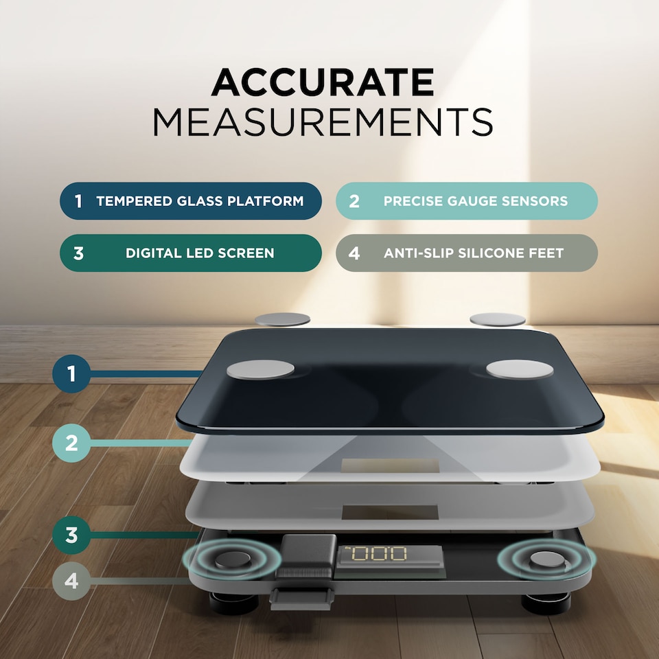 image 1 of DMD Smart Digital Bathroom Scale with App & Bluetooth