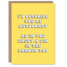 Outdoorsy Enjoy Gin Garden Cheeky Woman Her Funny Birthday Card