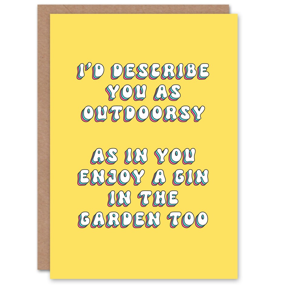 image 1 of Outdoorsy Enjoy Gin Garden Cheeky Woman Her Funny Birthday Card