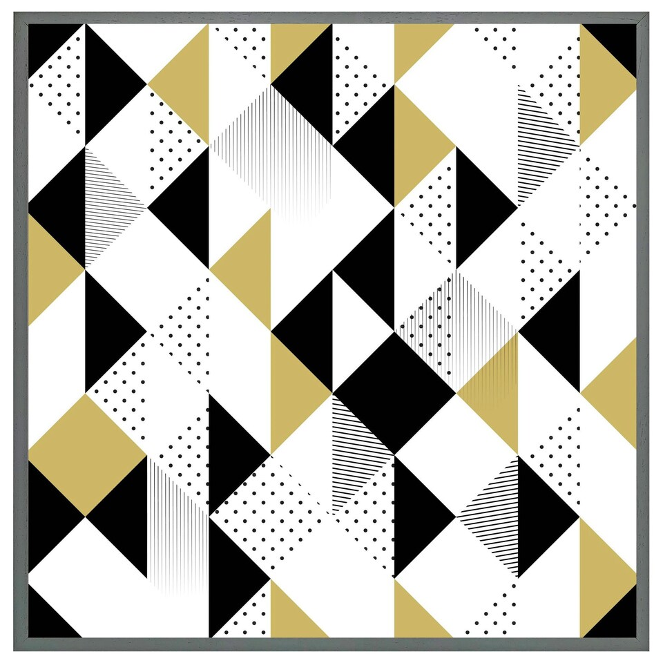 image 1 of Gold & black geometric triangles (Picture Frame) Brown | S
