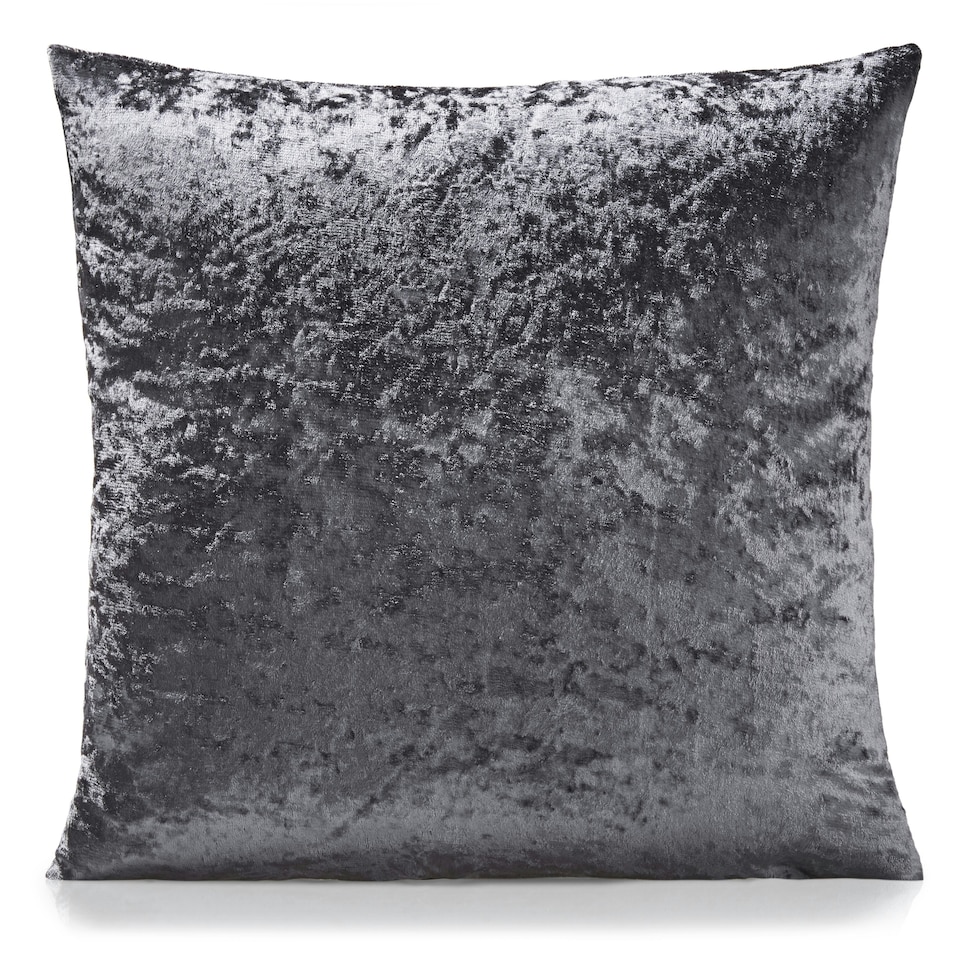image 1 of Plain Crushed Velvet 45cm x 45cm Charcoal Cushion Set of 4 | Grey | 45cm x 45cm x 10cm | 4