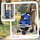 image 7 of PawHut Pet Stroller Foldable Travel Carriage w/ Brake Basket Canopy, Blue
