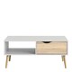image 2 of Oslo Coffee Table 1 Drawer 1 Shelf in White and Oak