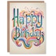 image 1 of Fun Rainbow Retro Swirls Contemporary Man Birthday Card