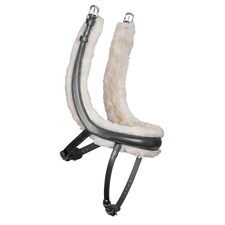 Velociti Rapida Fleece Lined Leather Curved Horse Flash Noseband - Black - X Full