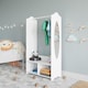 image 5 of Kids MDF Wooden Hanging Clothes Rail Wardrobe Storage Display Shelves & Mirror