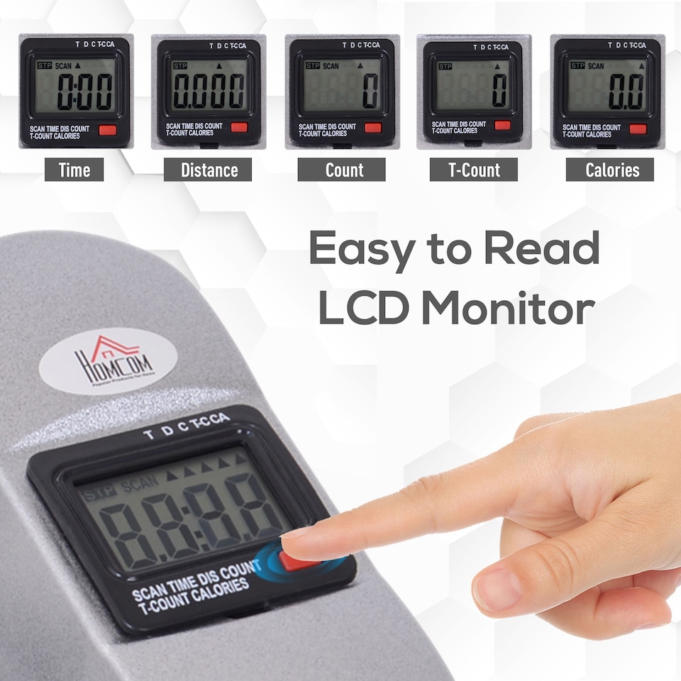 image 1 of HOMCOM Mini Exercise Bike Portable Pedal Manual Machine Indoor Fitness Black