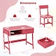 image 2 of COSTWAY Kids Desk and Chair Set with Drawer Pink