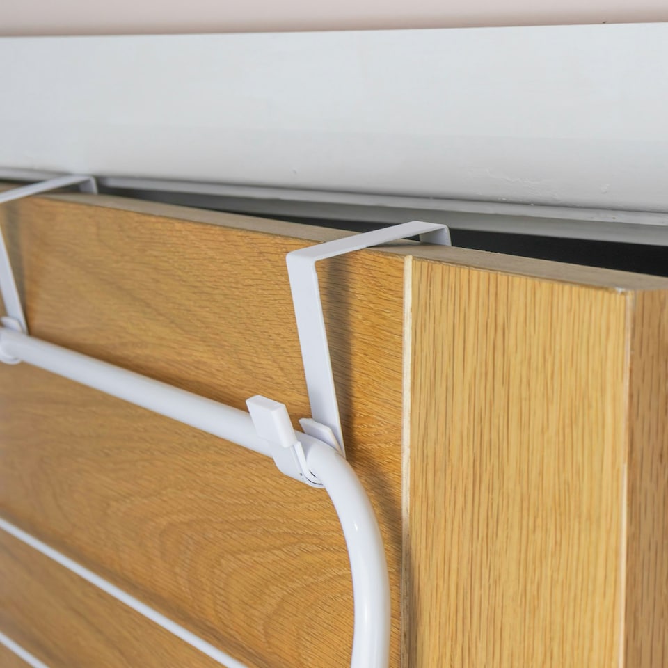 image 1 of JVL 2 Tier Over Door Drying Rack - 8.5M, White
