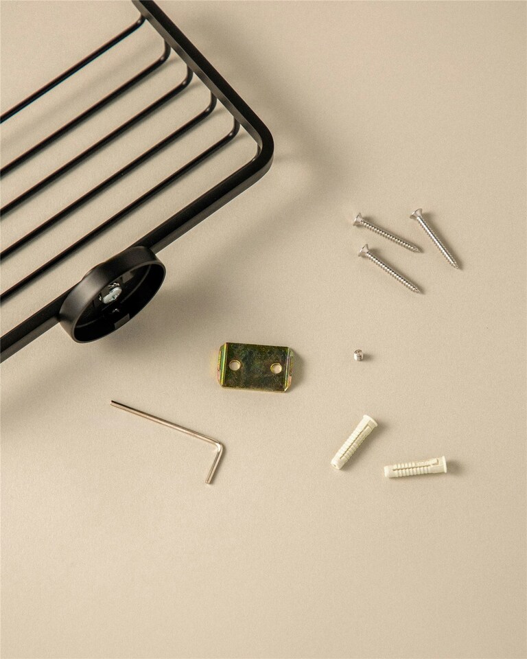 image 1 of Cosmic Shower Soap Dish with Durable Stainless Steel for Bathroom, Matt Black