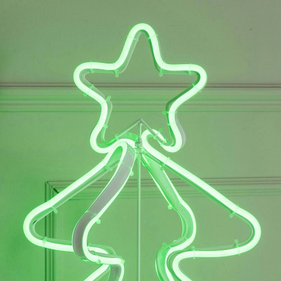 image 1 of ValueLights Christmas Tree Green Illuminated Decoration and Integrated 2835 Integrated LED 6W Green Bulb