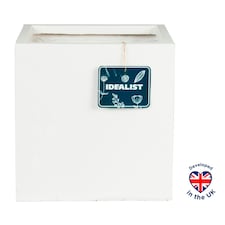 Square Box White Light Concrete Garden Planter H40 L40 W40 cm, 65 ltrs Cap.